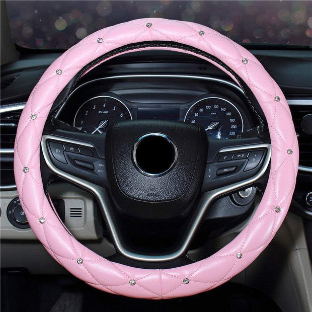 Car Steering Wheel Cover Ladies Diamond-studded Car Interior Decoration