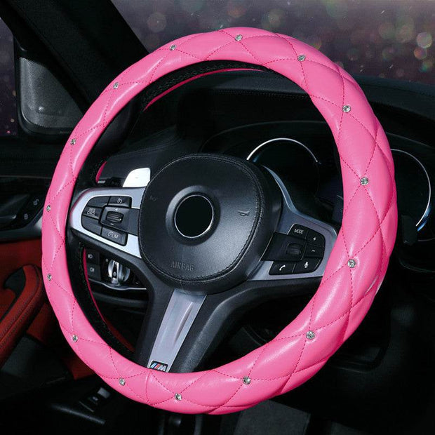 Car Steering Wheel Cover Ladies Diamond-studded Car Interior Decoration