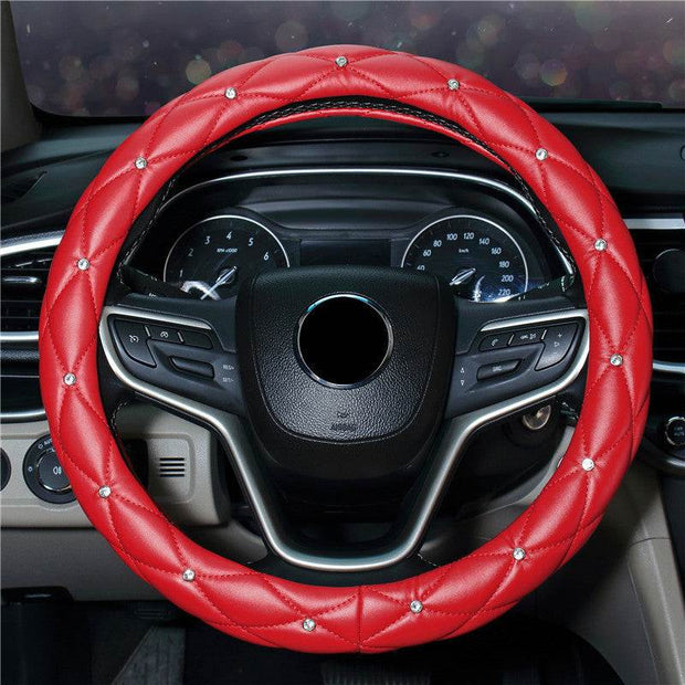 Car Steering Wheel Cover Ladies Diamond-studded Car Interior Decoration