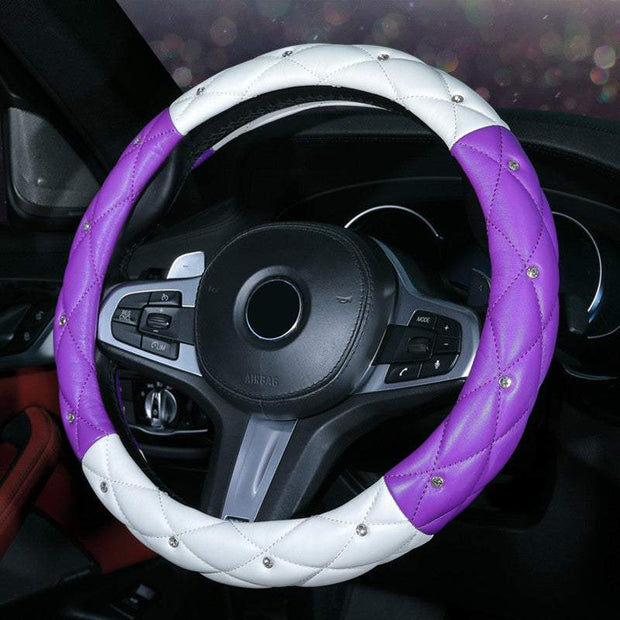 Car Steering Wheel Cover Ladies Diamond-studded Car Interior Decoration