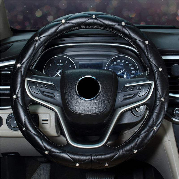 Car Steering Wheel Cover Ladies Diamond-studded Car Interior Decoration