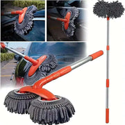 Microfiber Mop Wash Kit Telescopic Car Cleaning Brush With 4 Replacent Header