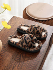 Women's Flat Linen Fluffy Slippers