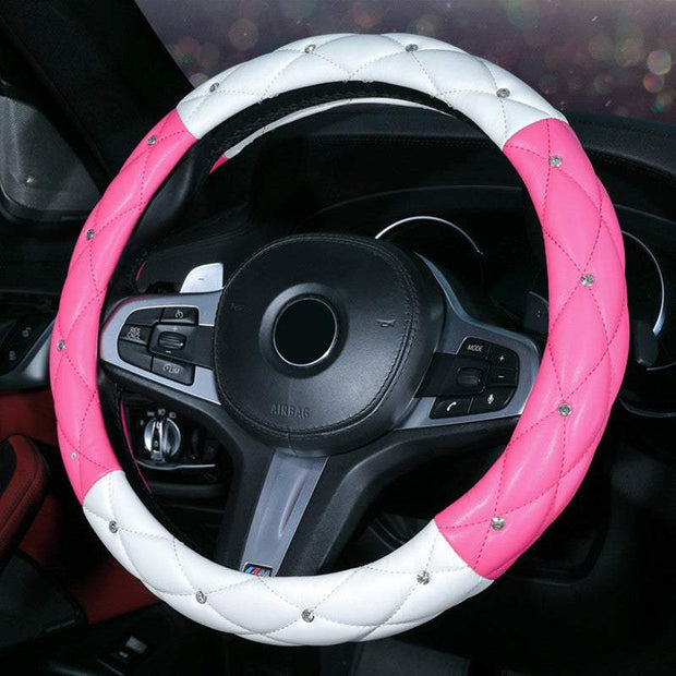 Car Steering Wheel Cover Ladies Diamond-studded Car Interior Decoration