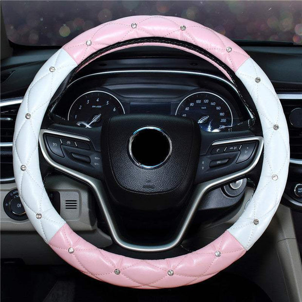 Car Steering Wheel Cover Ladies Diamond-studded Car Interior Decoration