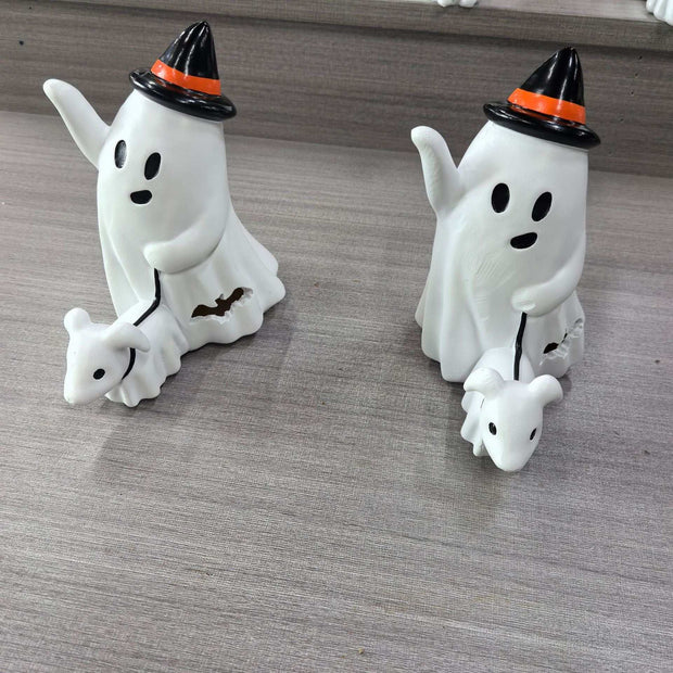 Halloween Little Ghost Dog Walking Ornaments