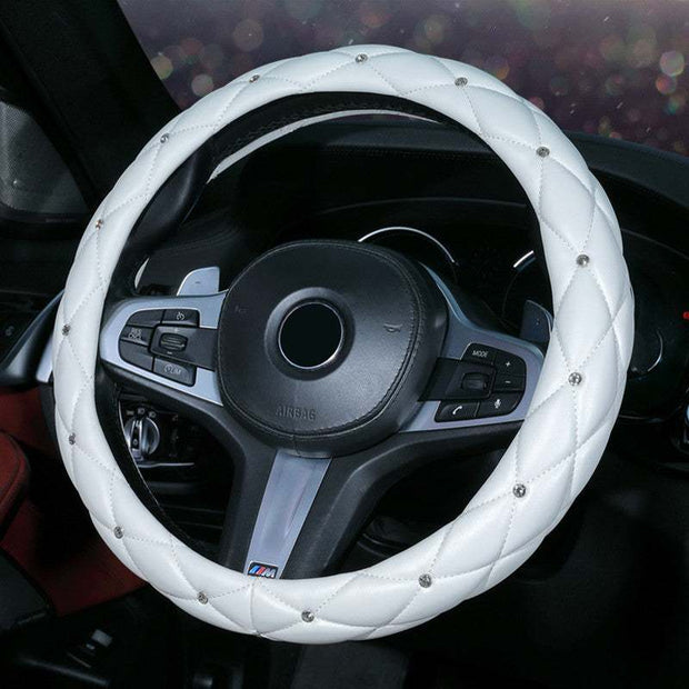 Car Steering Wheel Cover Ladies Diamond-studded Car Interior Decoration