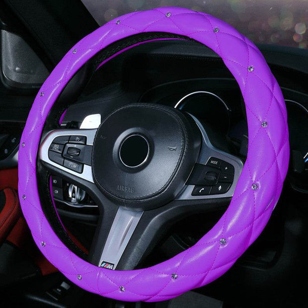 Car Steering Wheel Cover Ladies Diamond-studded Car Interior Decoration