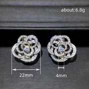 Camellia Rings Ear Studs Design Fashion Women