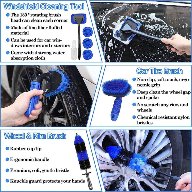 26Pcs Car Detailing Brush Set Drill Not Include