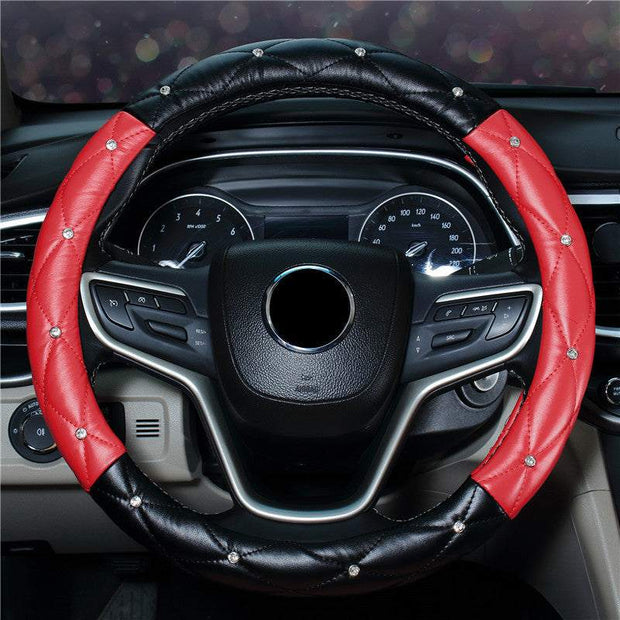 Car Steering Wheel Cover Ladies Diamond-studded Car Interior Decoration